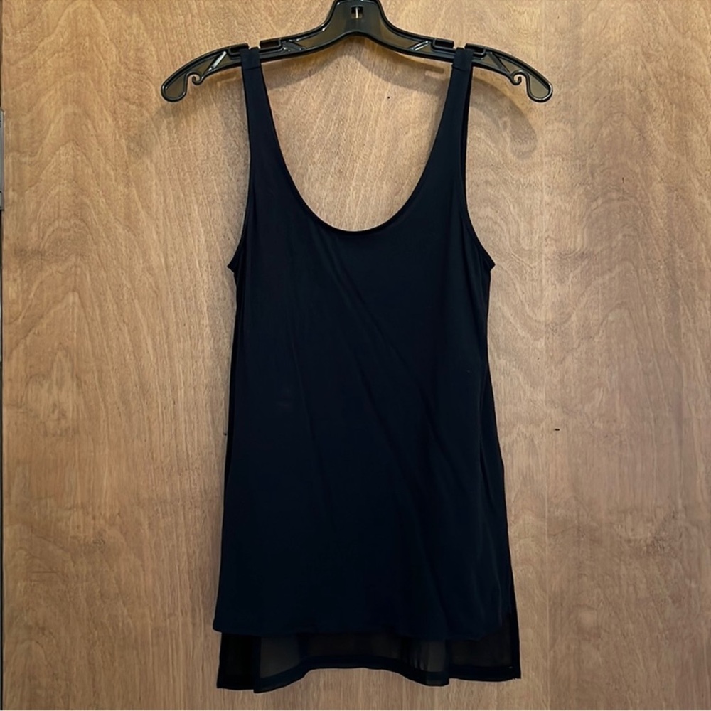 EXPRESS BLACK HI LOW CUT TANK TOP